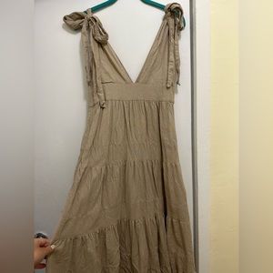 House of Harlow shoulder tie tired linen maxi dress